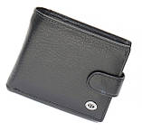 Чорне чоловіче портмоне з натуральної шкіри з фіксацією ST Leather ST103, фото 3