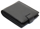 Чорне чоловіче портмоне з натуральної шкіри з фіксацією ST Leather ST103, фото 4