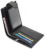 Чорне чоловіче портмоне з натуральної шкіри з фіксацією ST Leather ST103, фото 6