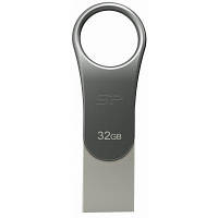 USB флеш наель Silicon Power 32GB Mobile C80 Silver USB 3.2 (SP032GBUC3C80V1S) d