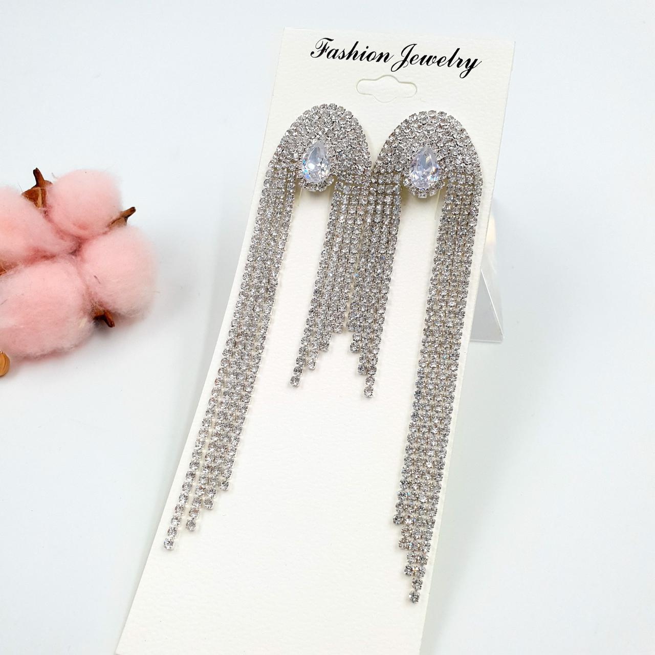 Сережки вечірні Fashion Jewelry 11,5 см * 2,8 см Вечірня прикраса Прикраса для випускного Сережки довгі