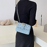 Жіноча класична сумка 87107 8400 крос-боді блакитна, фото 3