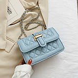 Жіноча класична сумка 87107 8400 крос-боді блакитна, фото 4