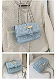 Жіноча класична сумка 87107 8400 крос-боді блакитна, фото 7
