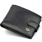 Шкіряне чоловіче портмоне на кнопці ST Leather ST-104-1 чорний