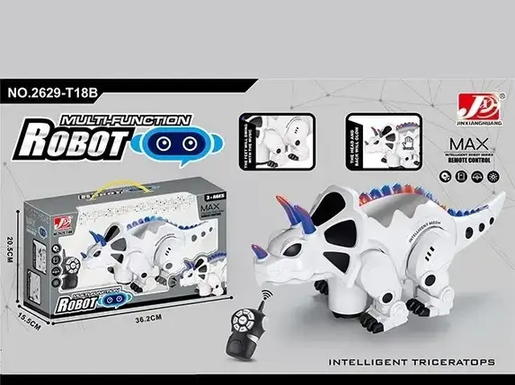 Динозавр робот на дистанційному керуванні 2629-T18 інтерактивна іграшка на пульті зі звуком і світлом, фото 2