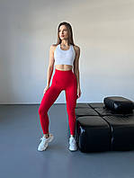 Спортивные женские леггинсы / лосины Easy с пуш-ап для фитнеса, йоги, бега (красные) однотонные