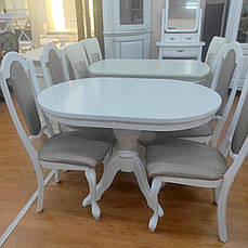 Стіл обідній овальний з масиву дерева розкладний для вітальні / кухні в класичному стилі  Рондо РКБ-Меблі, колір на вибір, фото 3