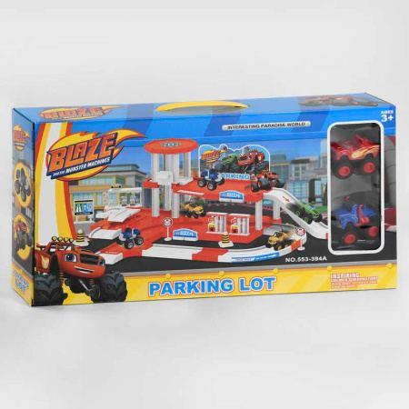 Дитячий ігровий набір гараж з машинками, дорожні знаки в коробці, фото 1