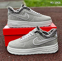 Чоловічі зимові кросівки Nike Air Force Low (сірі) ЗИМА|черевики для чоловіка на зиму