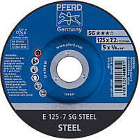Круг шлифовальный по металлу PFERD E SG STEEL, 125 х 7,0 х 22,23 мм