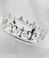 Корона срібляста Діаметр 5,10 см * 15,8 см Стильна корона з медичного сплаву Корона для фотосесії