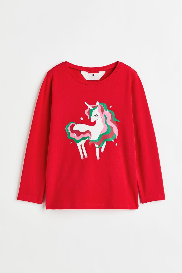 Кофта новорічна червона Єдиноріг H&M 98/104см