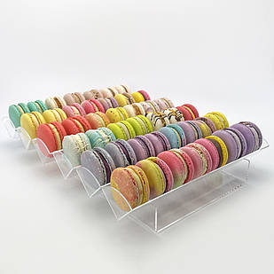 Вітрина, підставка для макарунів на 6 комірок по 30см, горизонтальна, прозора