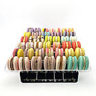 Підставка для макарунів на 6 комірок по 30см, горизонтальна вітрина для солодощів, чорна, фото 2