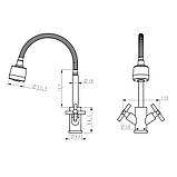 Змішувач для кухні WEZER VAL4D-10 з рефлекторним виливом, нержавіюча сталь, фото 3