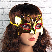 Венецианская маска карнавальная женская Бабочка золото