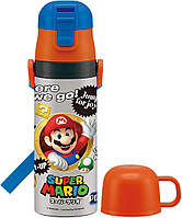Термос, детская двусторонняя бутылка Skater SKDC4 из нержавеющей стали с чашкой Super Mario