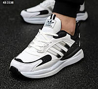 Мужские кроссовки Adidas (чорно/білі)|Кроссовки повседневные мужские весна осень