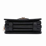 Жіноча класична сумка крос-боді 10214 на цепочці на три відділи чорна, фото 3