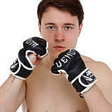 Рукавиці для змішаних єдиноборств ММА VNM BO-8354-BK (розміри L-XL), фото 6