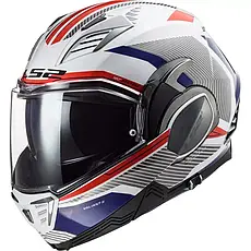 МОТОШОЛОМ МОДУЛЯР LS2 FF900 VALIANT II REVO КОЛІР WHITE RED BLUE