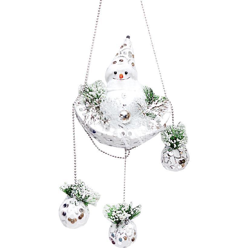 Новогодний Декор. Новогоднее украшение Снеговик с украшением" 20*22см, фото 1