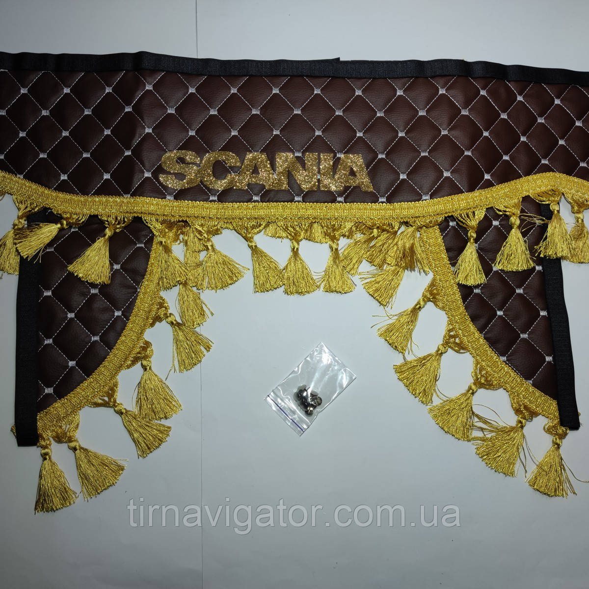 Шторка SCANIA коричнева еко-шкіра з куточками