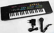 Дитячий синтезатор із мікрофоном (на батарейках, від мережі, 3,5 октави, ноти, в коробці) PL-3738-U, фото 2