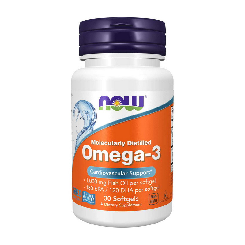 Вітаміни та Мінерали NOW Omega-3 (30 softgels)