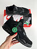 Чоловічі жіночі кросівки Nike Air Jordan 4 Retro black Найк Джордан Ретро чорні нубук весна осінь демі, фото 4