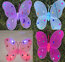 Карнавальний костюм Крила метелика зі світлом, 4 кольори, у пакеті, 47*36 см, (300 шт.)