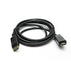 Відео кабель PowerPlant DisplayPort - HDMI 1.3V, позолочені конектори, 1.8м
