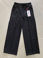 Детские тёплые брюки палаццо для девочки, BS11200-чёрный,128-158 рр. [есть:134,146,128]