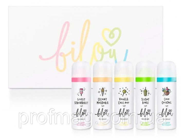 Подарочный набор пенок для душа Bilou Rainbow Set 5 шт,  пена для тела, пенный гель для душа, пена билоу