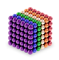 Нео куб магнітна головоломка neocube райдужного кольору металевий магнітний кубик для дітей та дорослих 5 см