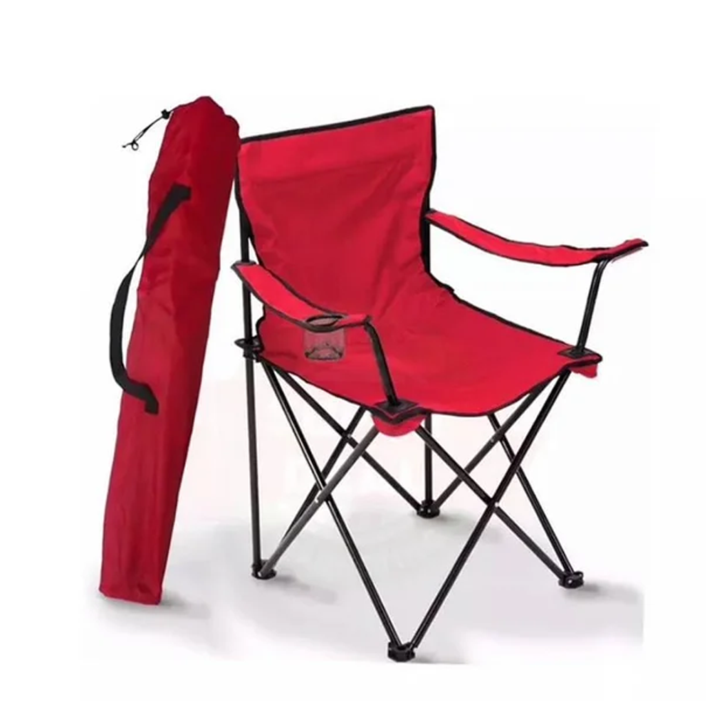 Стілець туристичний розкладний до 100 кг/Складний стілець, крісло для походів у чохлі Червоний