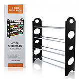 Полиця для взуття Shoe rack (4 полиці, 12 пар) (25"Wх7,9"Dх25"H), фото 2