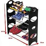 Полиця для взуття Shoe rack (4 полиці, 12 пар) (25"Wх7,9"Dх25"H), фото 4