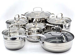 Набір посуду з неіржавкої сталі 12 предметів BN-204