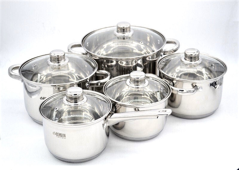 Набір посуду з неіржавкої сталі 10 предметів BN-207
