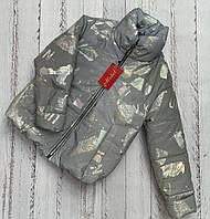 Детская рефлективная светоотражающая куртка для девочки, AN1312-серый [есть:152,158]
