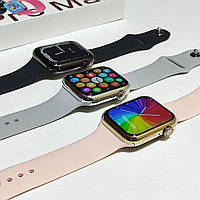 Фитнес смарт часы apple watch 7 серии ProMAX 45/41мм FULL Розовые/Серые/Черные с украинским языком