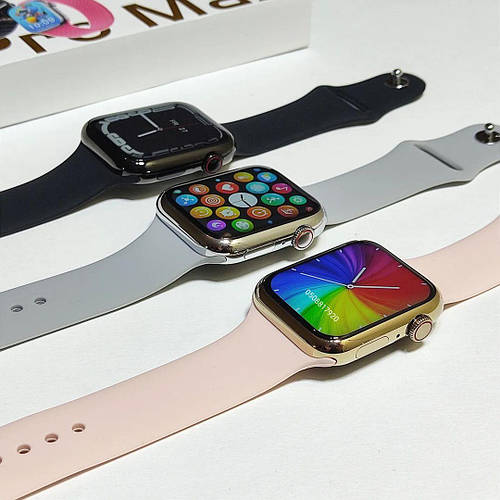 Умные смарт часы apple watch GS7 ProMAX 45/41мм FULL Розовые/Серые ...