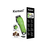 Машинка для стриження тварин Kemei Km-Cw10 USB заряджання з мультяшними зеленими машинкою, фото 4