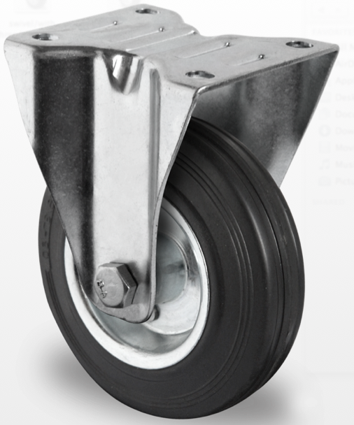 Неповоротне колесо діаметром 100 мм зі стандартної чорної гуми