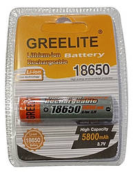 Акумулятор GREELITE 18650 Li-ion 5800mAh 3.7V 45г. (рельна ємність менша) / 5401