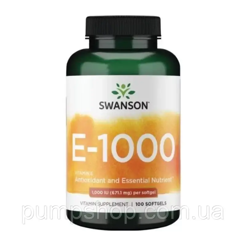 Витамин Е Swanson Vitamin E-1000 100 капс. ( 671,1 мг )