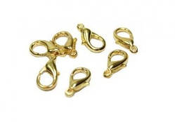 Застібка карабін для біжутерії Золотистий 12 мм. (1 застібка+ 2 кільця)