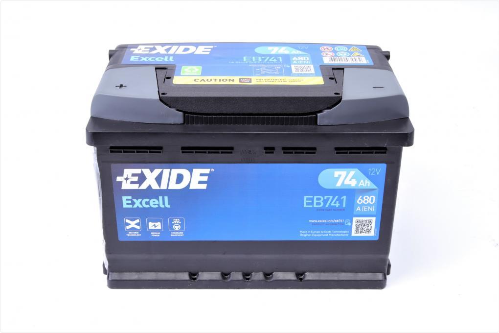Акумуляторна батарея 74Ah/680A (278x175x190/+L/B13) Excell EXIDE EB741 UA62